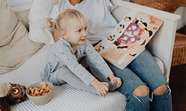 child playing and learning
