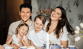 Happy family of 4 people