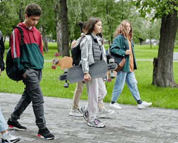 Teenagers walking