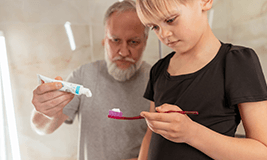 child brushing