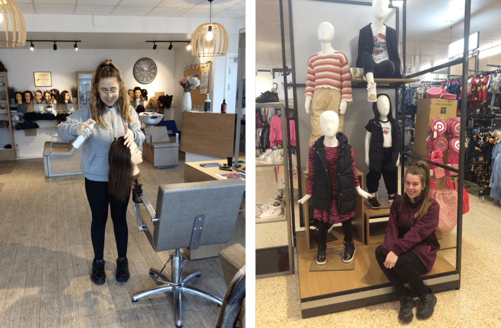 work experience in hairdressing or retail