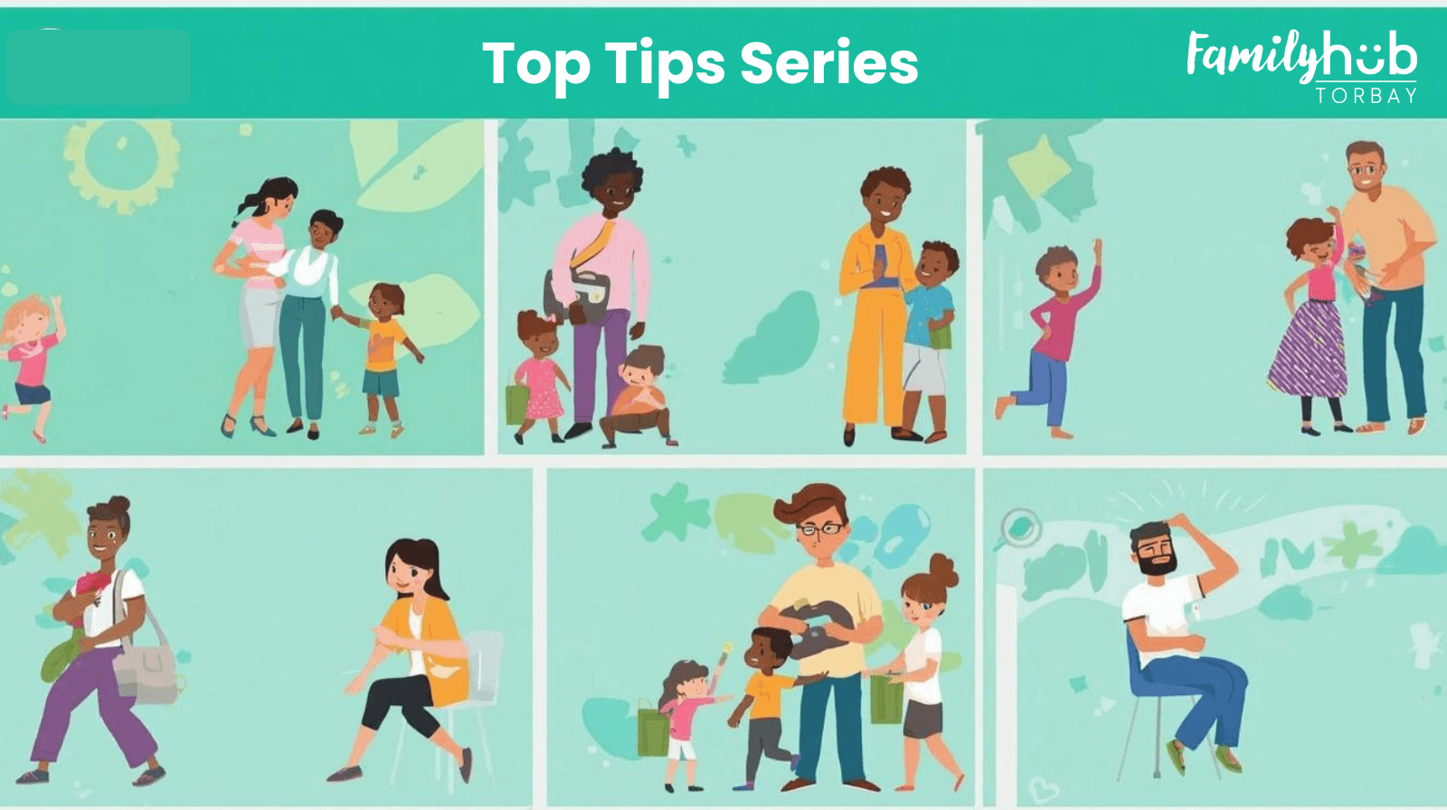 Image showing parents and children with the heading Top Tips Series